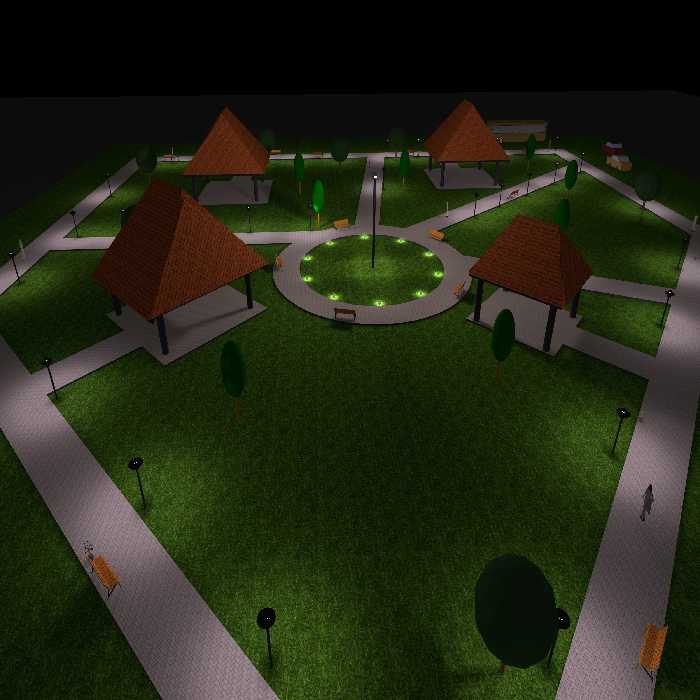 دانلود طرح پارک و فضای سبز با دیالوکس Dialux