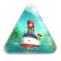 پیکسل خندالو طرح انیمه پونیو و سوسوکه Ponyo مدل مثلثی کد 4896