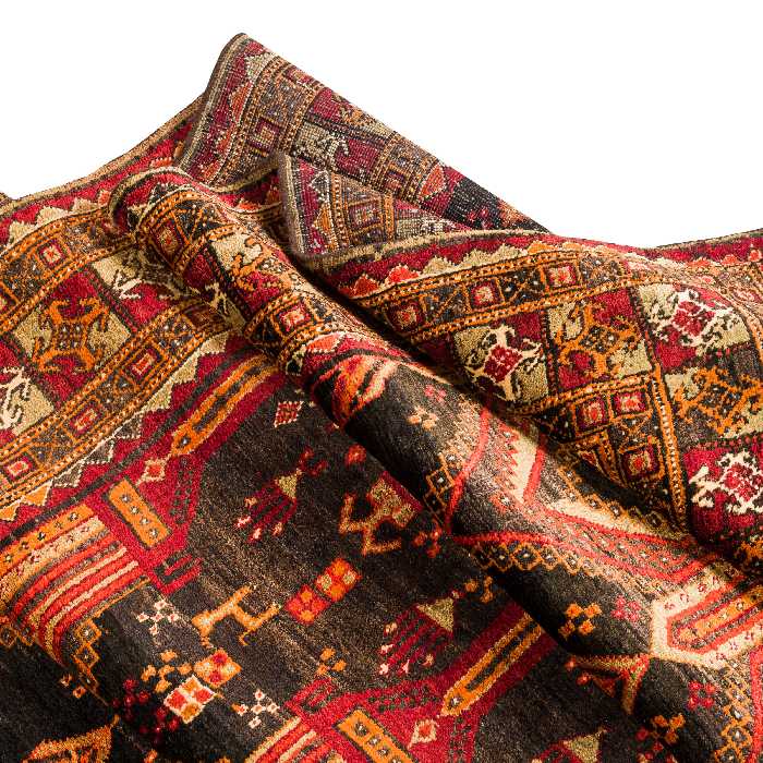 فرش دستبافت چهار متری مدل نقشه بلوچ  کد 33.1845