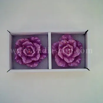 شمع گل رز 2 تایی یاسی