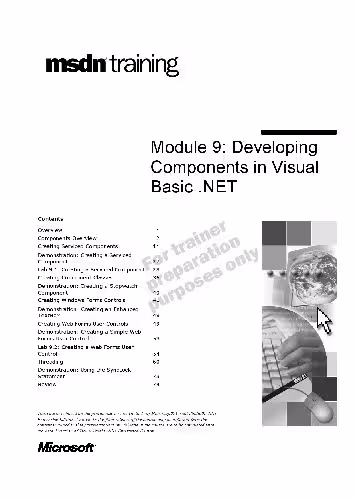 خرید و دانلود نسخه کامل کتاب Module 9: Developing Components in Visual Basic .NET