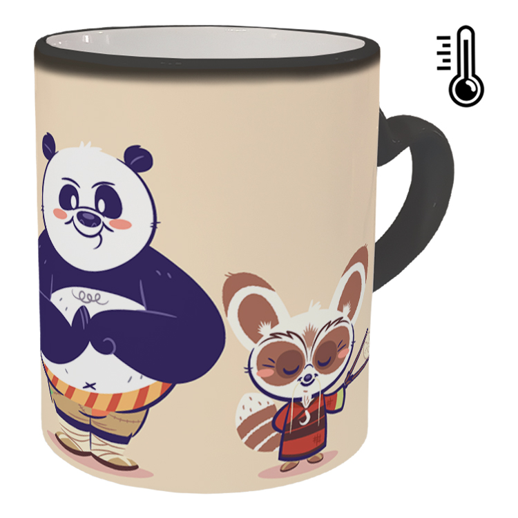 ماگ حرارتی مدل دسته قلبی طرح پاندا کونگ فو کار کد 99