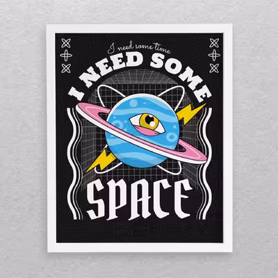تابلو مدل دکوراتیو طرح فضا I Need Some Space کد 670