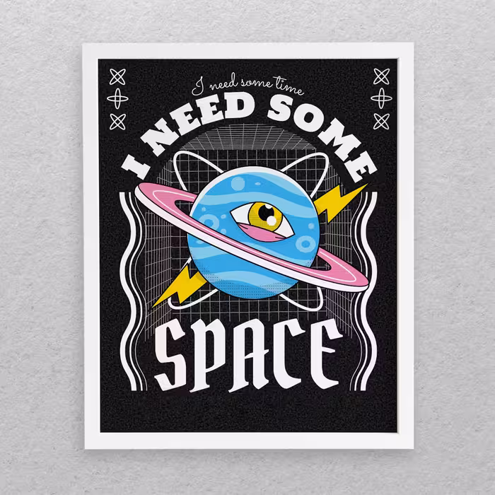 تابلو مدل دکوراتیو طرح فضا I Need Some Space کد 670
