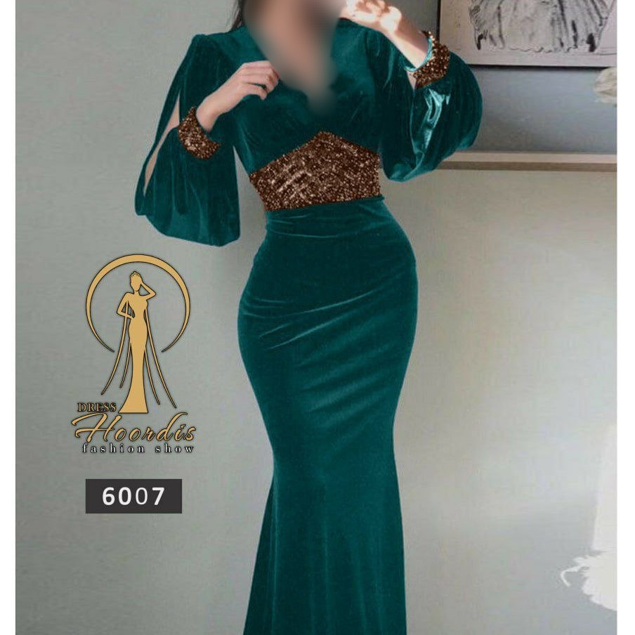 ماکسی مجلسی مخمل زنانه مدل ماهی ارسال رایگان 