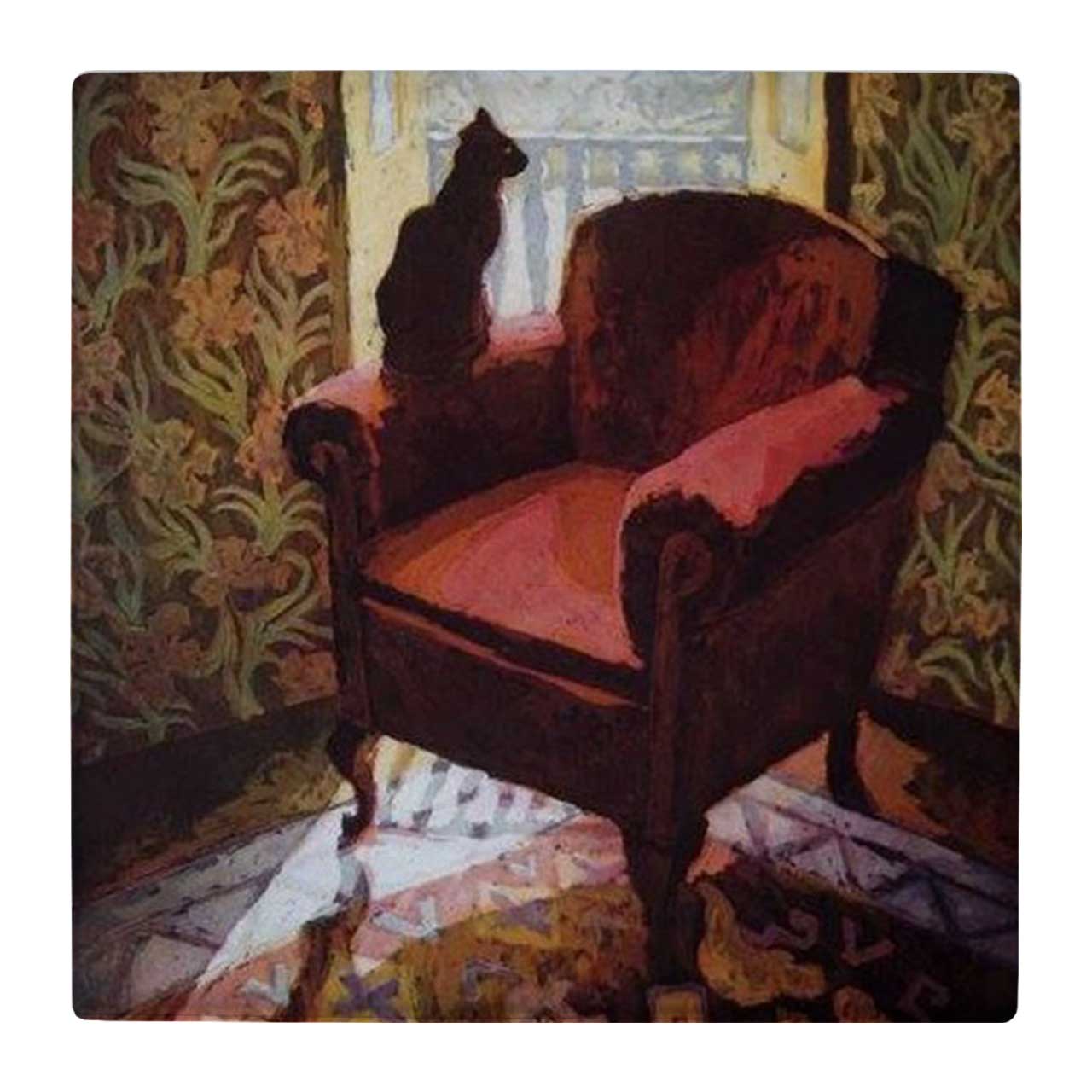 زیر لیوانی  طرح گربه روی مبل کد    4824243_3710