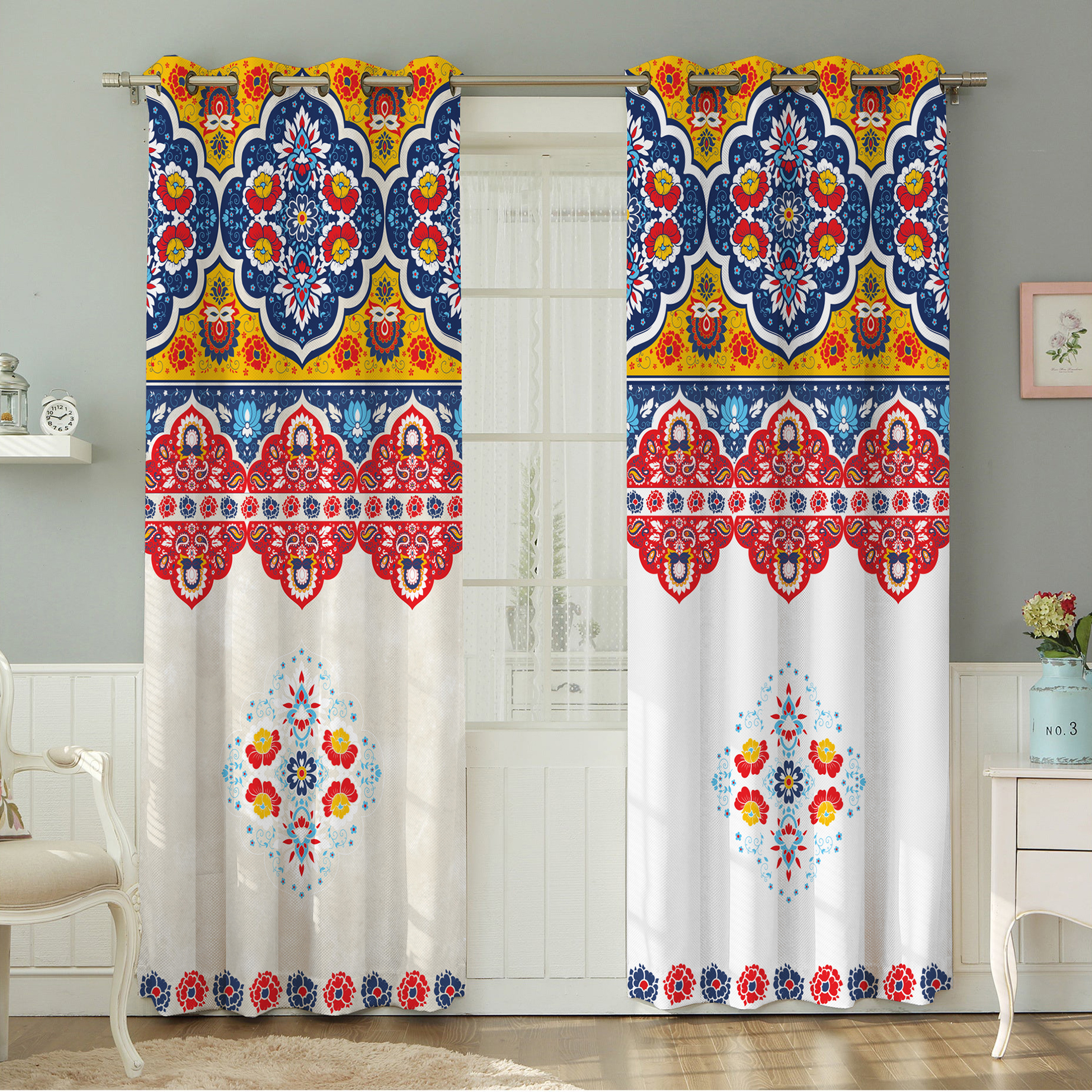 پرده نیروانا طرح سنتی  مدل هازان کد 4481 سایز 140×280 سانتی متر