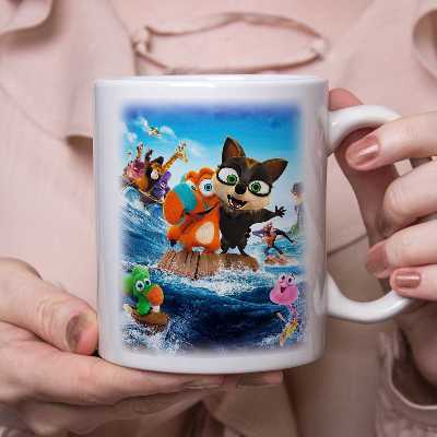 ماگ طرح انیمیشن دو به دو برفراز دریا کد 010