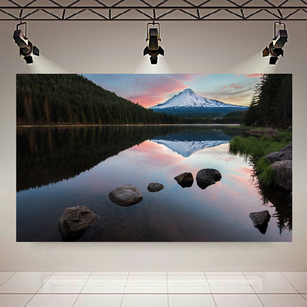 تابلو شاسی طرح طبیعت مدل انعکاس دریاچه کد AR1530