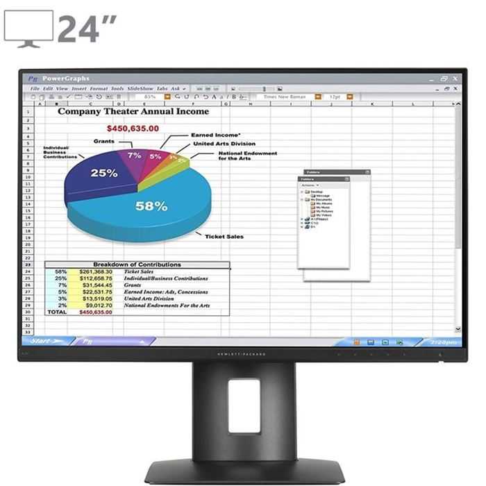 مانیتور استوک اچ پی HP Z24n سایز 24 اینچ