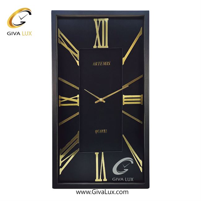 ساعت دیواری اورجینال آرتمیس آلیاژ فلزی مشکی| کد رفرنس 12744، مدل: 2028BlackGold