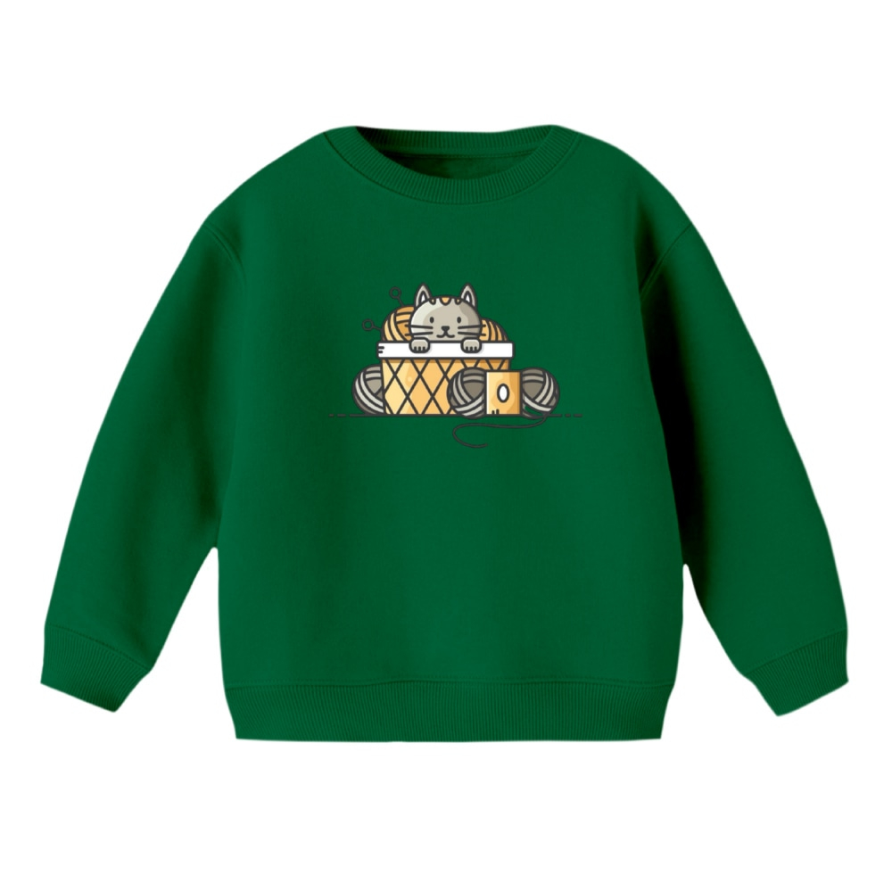 سویشرت بچگانه مدل گربه کد 3 رنگ سبز