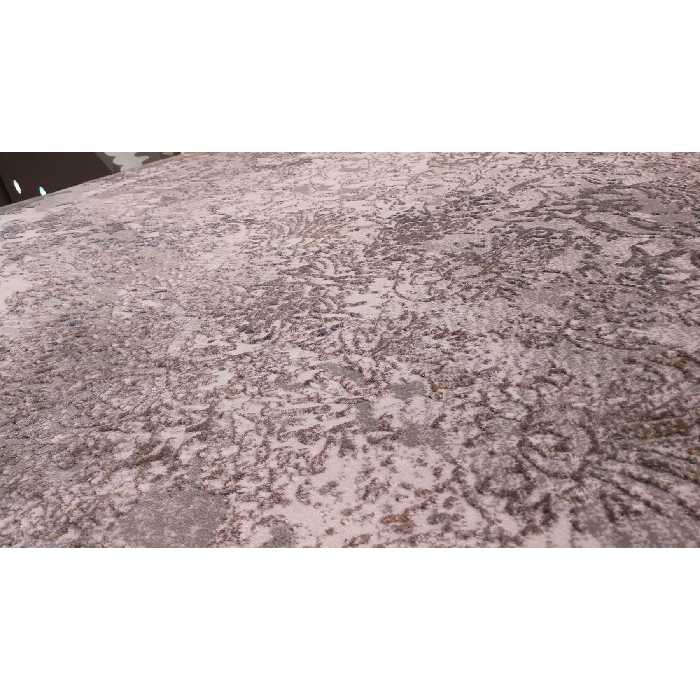 فرش ماشینی زمرد مشهد طرح پتینه کد TA117 زمینه طوسی