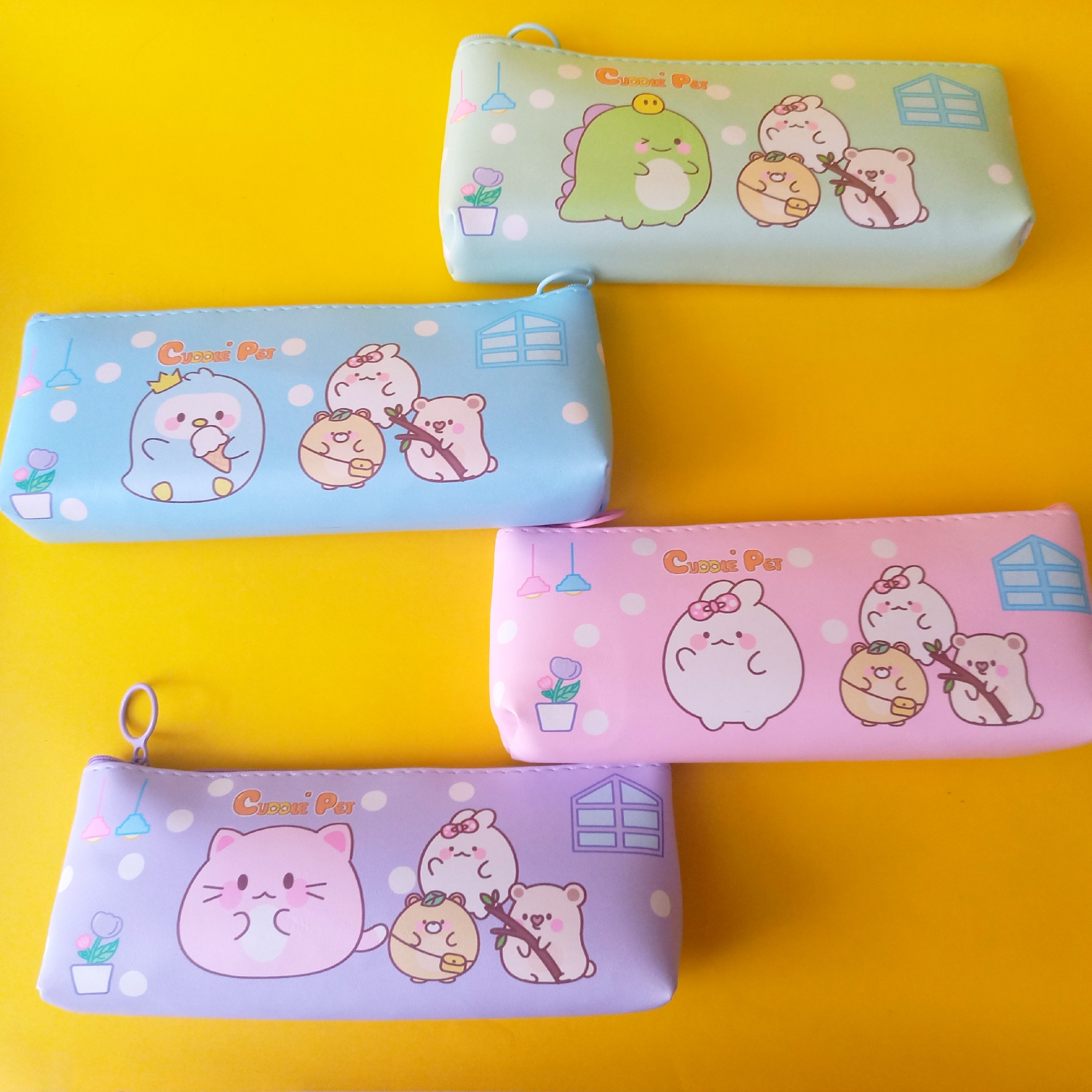 جامدادی تک زیپ فانتزی از جنس چرم مصنوعی  