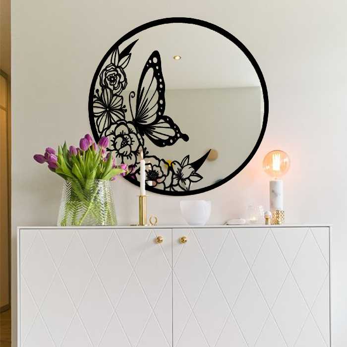 آینه آتریکس مدل گل و پروانه کد MD56