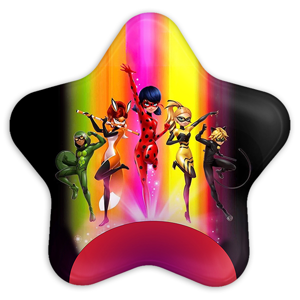 پیکسل خندالو طرح دختر کفشدوزکی و پسر گربه ای مدل ستاره ای کد 3425