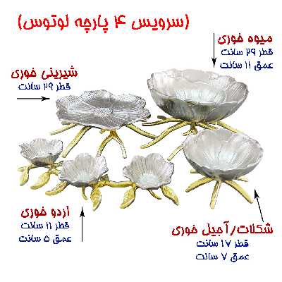 سرویس پذیرایی 4 پارچه طرح لوتوس کد 209