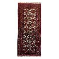 فرش دستباف کناره طول سه متر طرح ترکمن مدل AA