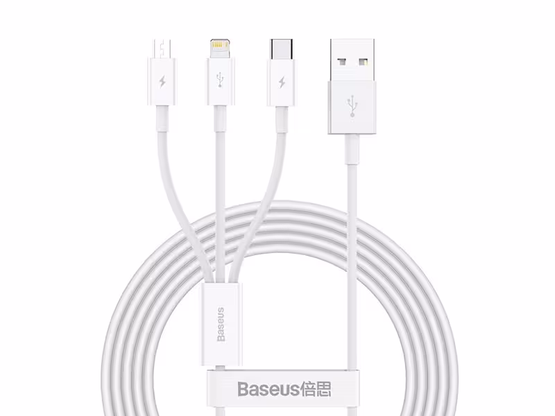 کابل شارژ سریع سه سر بیسوس Baseus Superior Fast Charging USB to M L C