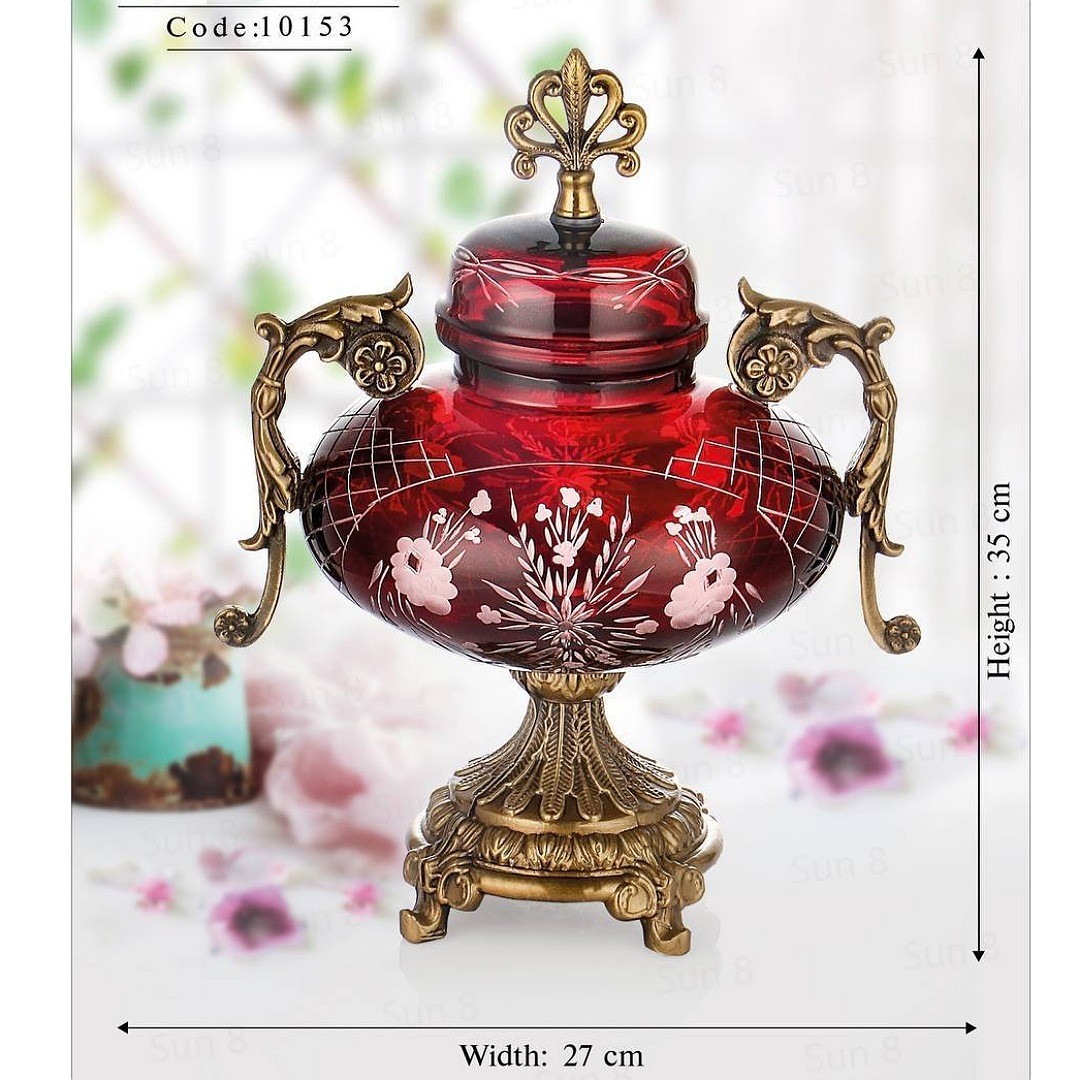 شکلات بیضی بلور رنگی تراش خورده 