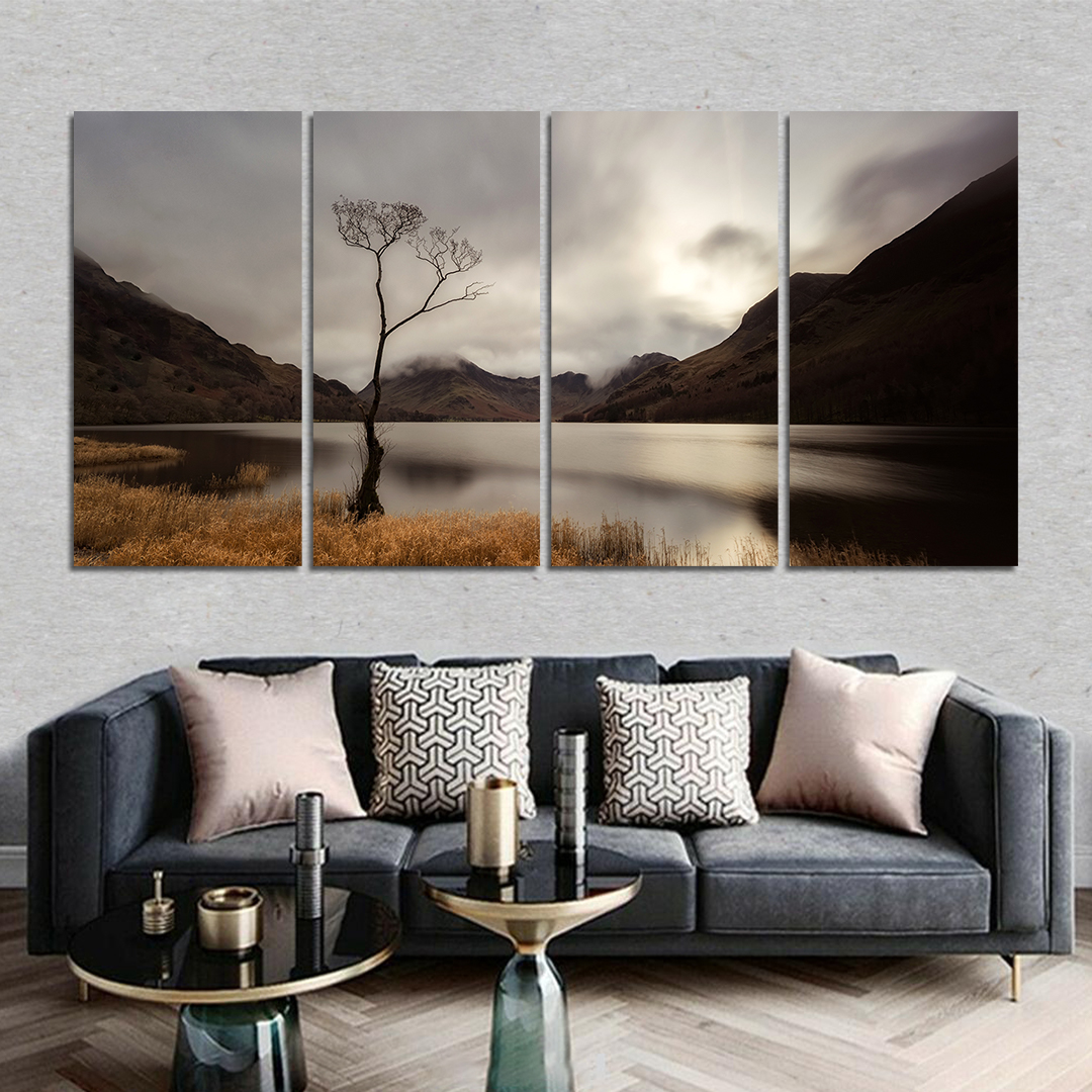 تابلو شاسی مدل تک درخت دریاچه کد RA35-0104 مجموعه 4 عددی