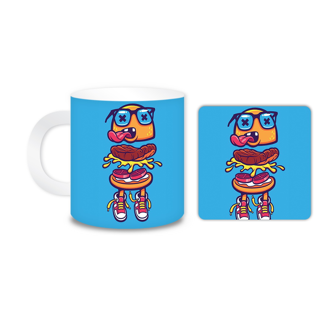 ماگ مدل همبرگر کد 111 به همراه زیر لیوانی