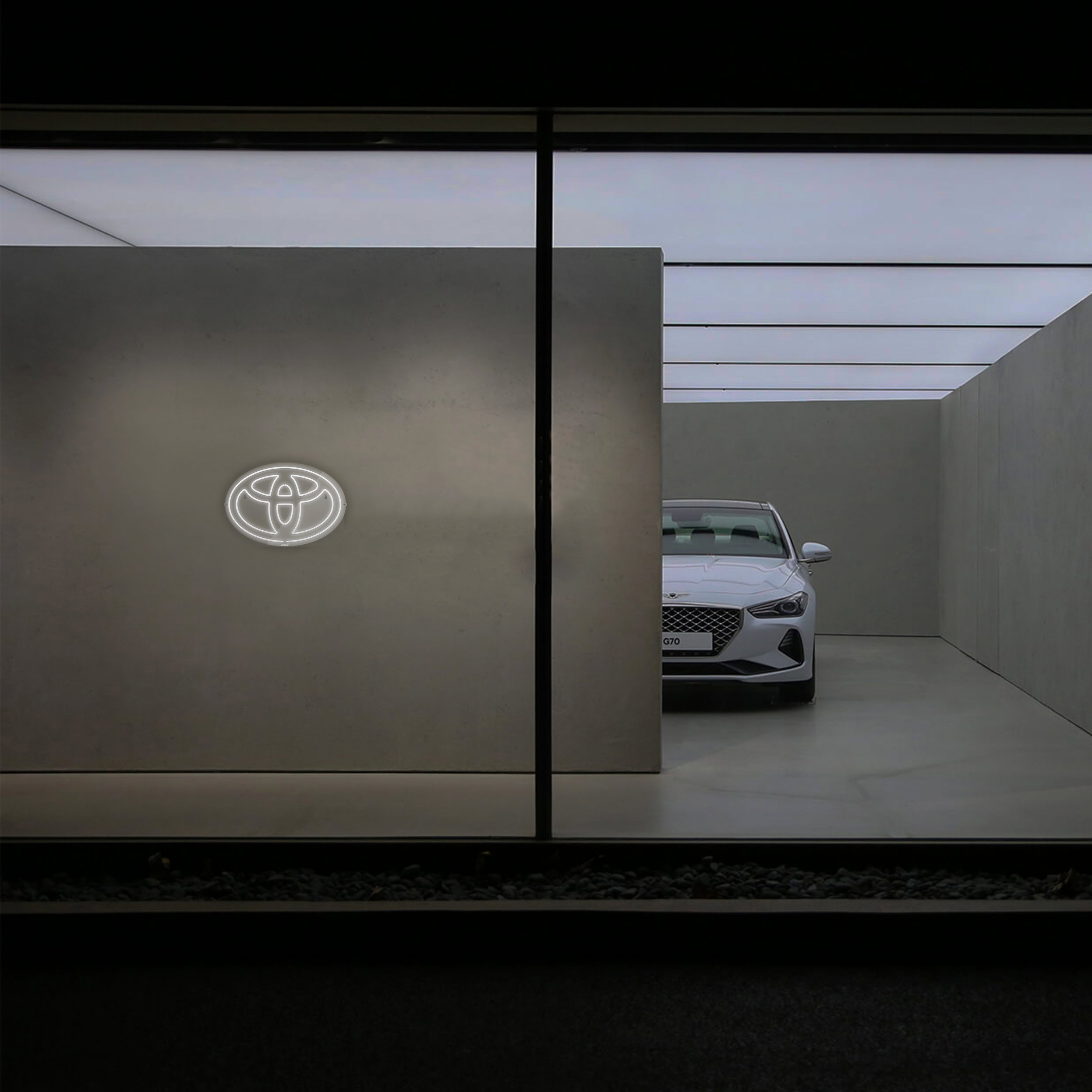 چراغ دیواری نئون دیزاین طرح Toyota-Logo-GL_WHT