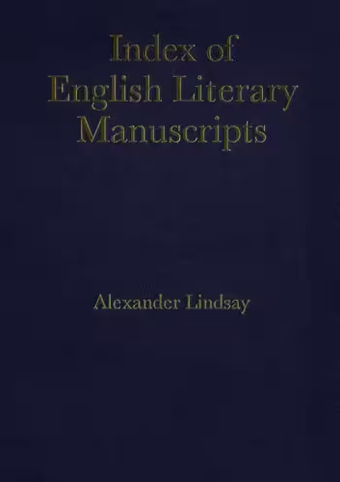 خرید و دانلود نسخه کامل کتاب Index of English Literary Manuscripts