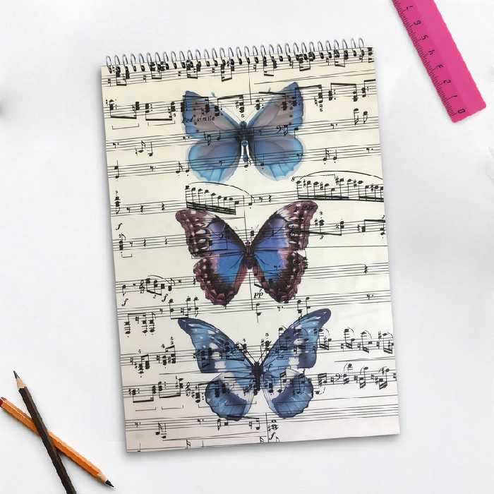 دفتر شطرنجی 100 برگ طرح پروانه | چاوه