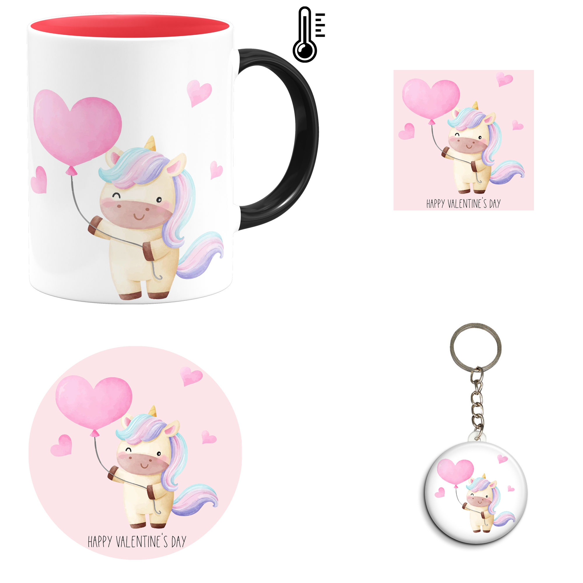 ست هدیه ماگ حرارتی مدل روز عشق طرح عاشقانه کد M37