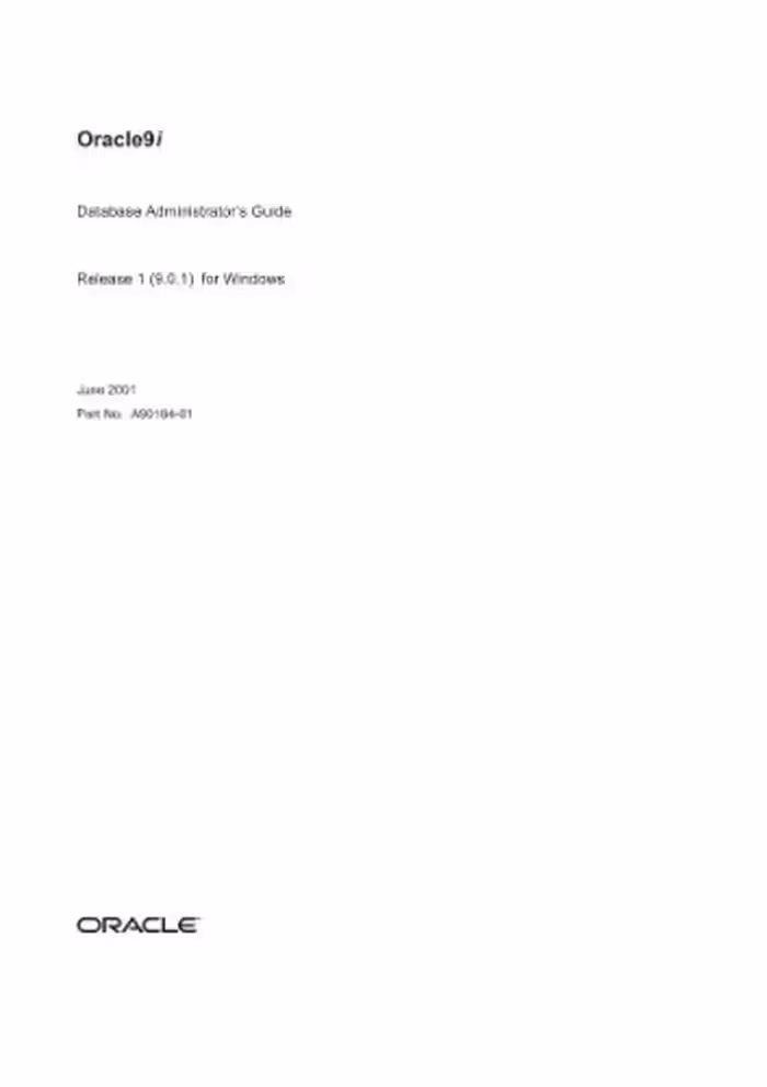خرید و دانلود نسخه کامل کتاب Oracle9i Database Administrator's Guide (Part No. A90164-01) (Release 9.0.1)