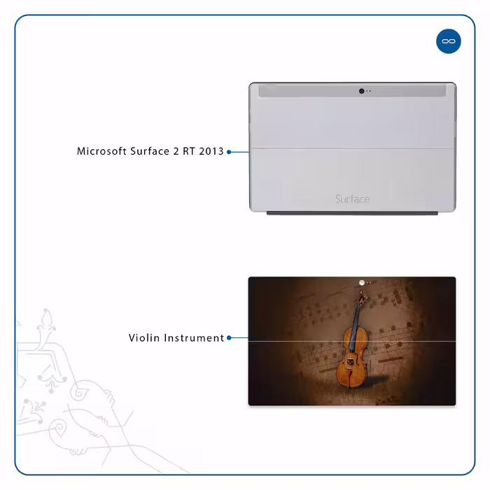 برچسب پوششی ماهوت مدل Violin-Instrument مناسب برای تبلت مایکروسافت Surface 2 RT 2013