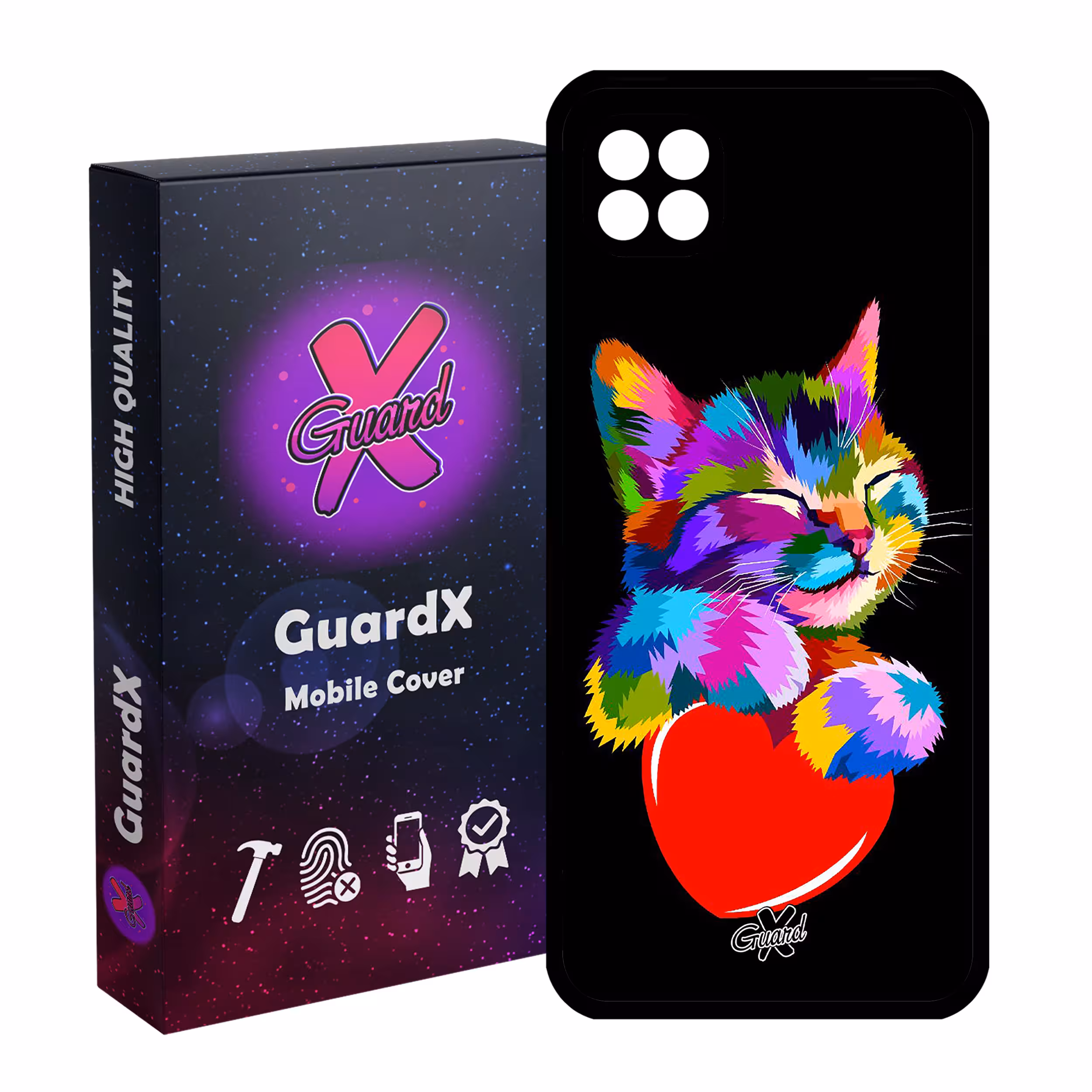 کاور گارد ایکس طرح گربه مدل Glass10269 مناسب برای گوشی موبایل سامسونگ Galaxy A22 5G