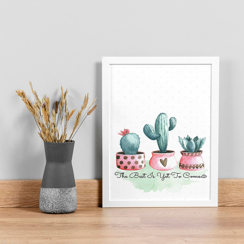 تابلو صبا طرح مدل کاکتوس کد T275w | دنیای قاب