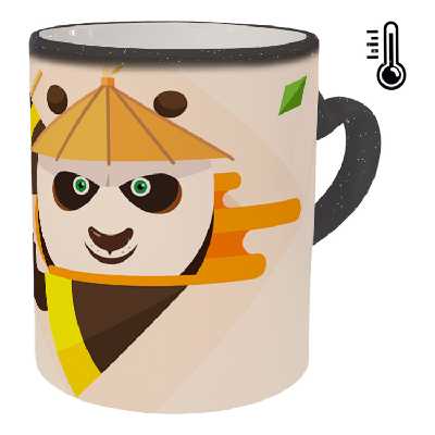 ماگ حرارتی مدل دسته قلبی اکلیلی طرح پاندا کنگ فو کار کد 98