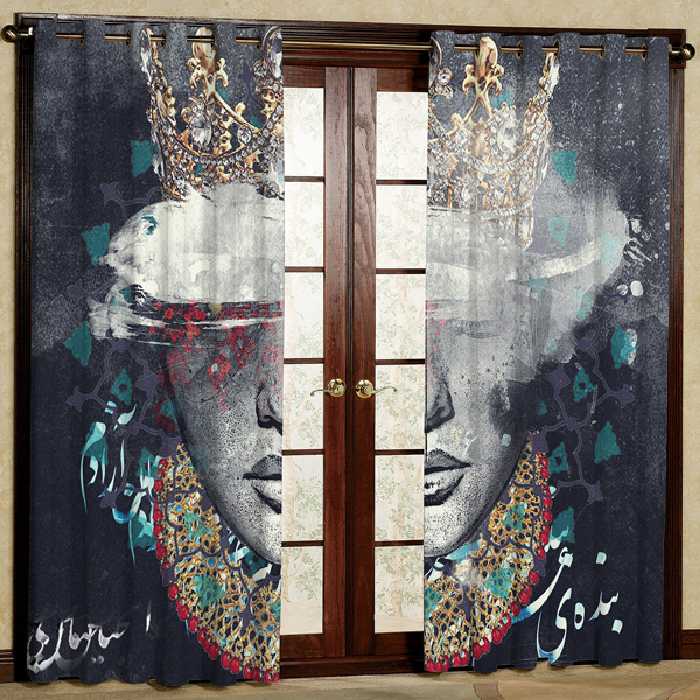 پرده مدل مخمل پانچی کد 6772 سایز 280x140 سانتی متر