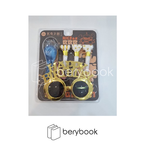 ست بادکنک / استند 24 عددی / 9040 / طلایی / عینک گرد