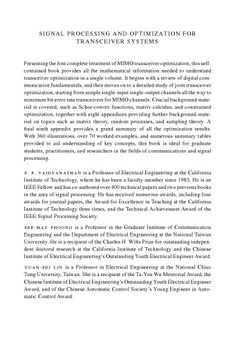 خرید و دانلود نسخه کامل کتاب Signal Processing and Optimization for Transceiver Systems