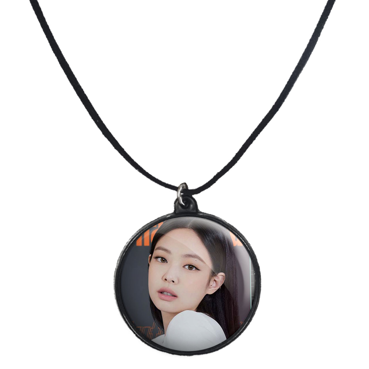 گردنبند پرمانه طرح بلک پینک کد pmb.6768 مدل دو طرفه