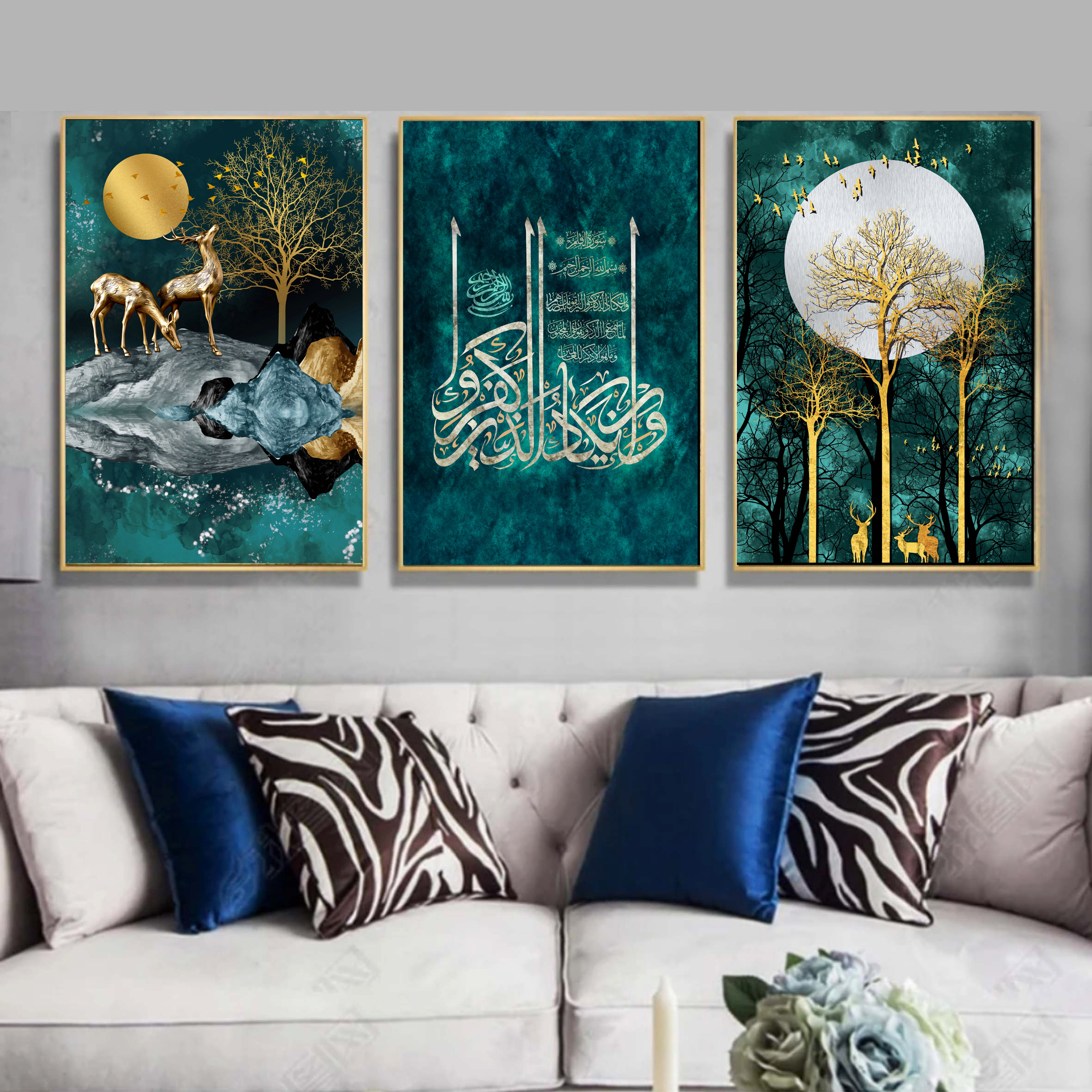 تابلو مدل دکوراتیو طرح وان یکاد کد 466 مجموعه سه عددی