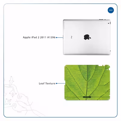 برچسب پوششی ماهوت مدل Leaf-Texture مناسب برای تبلت اپل iPad 2 2011 A1396