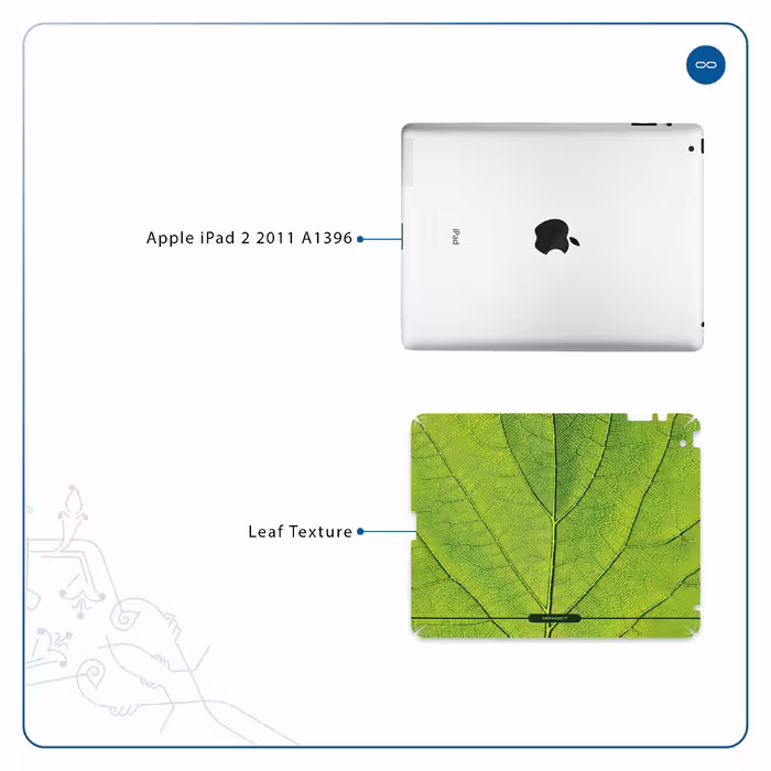 برچسب پوششی ماهوت مدل Leaf-Texture مناسب برای تبلت اپل iPad 2 2011 A1396