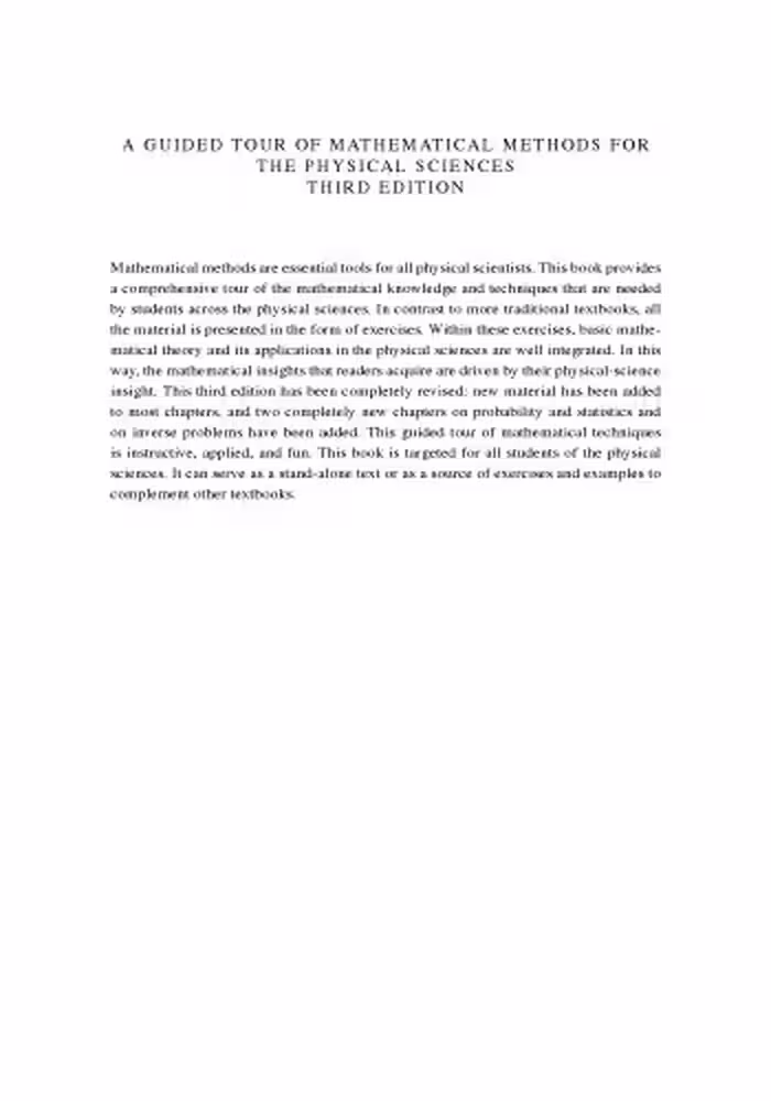 خرید و دانلود نسخه کامل کتاب A guided tour of mathematical methods for the physical sciences