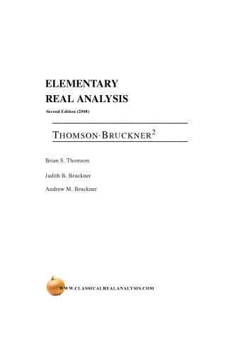 خرید و دانلود نسخه کامل کتاب Elementary Real Analysis