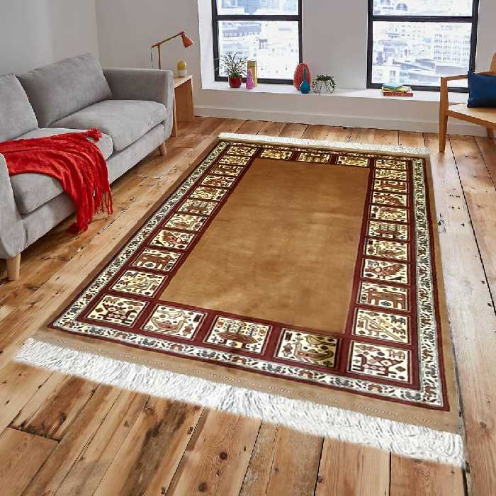 فرش دستبافت دو و نیم متری طرح کف ساده کد AA388