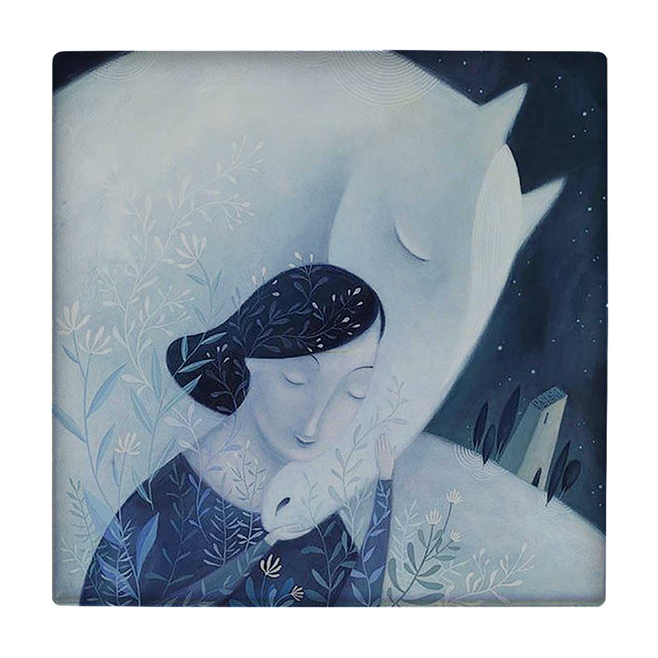 کاشی کارنیلا طرح زن و اسب مدل لوحی کد klh905