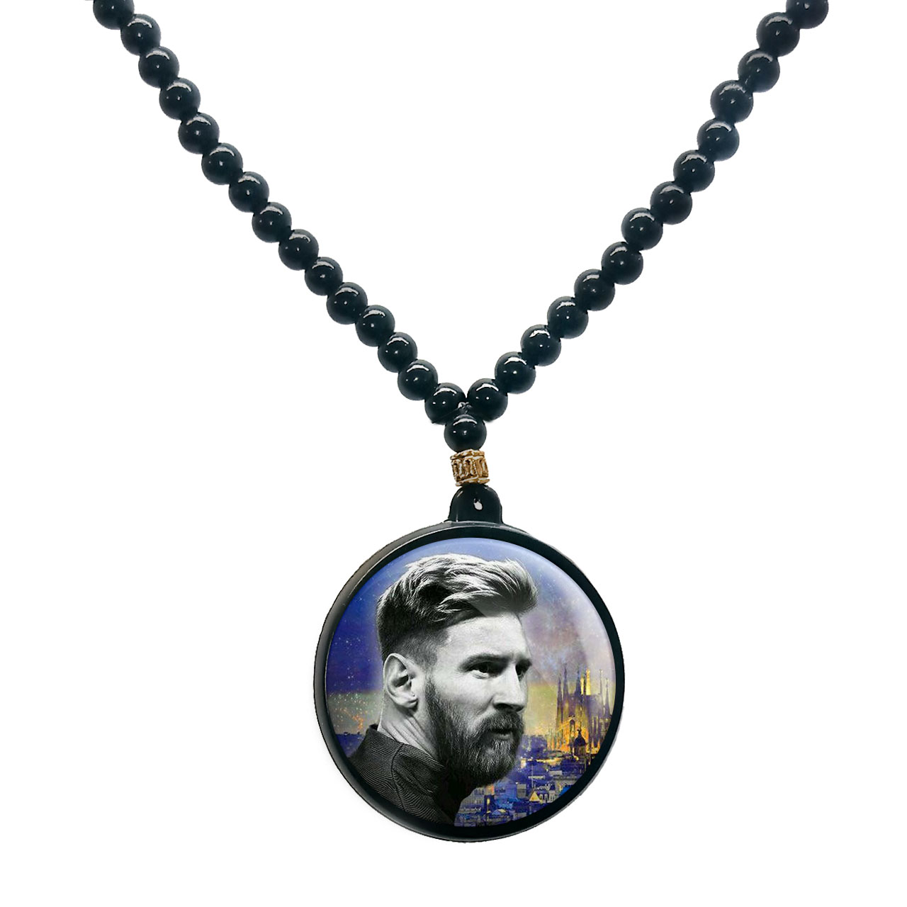 گردنبند پرمانه طرح مسی کد pmd.8678 مدل دو طرفه