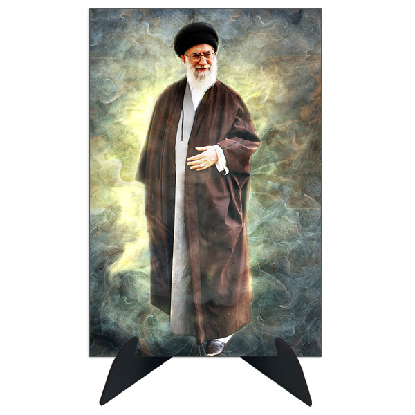 تابلو شاسی ترمه 1 طرح آیت الله خامنه ای مدل TR03 | دنیای قاب