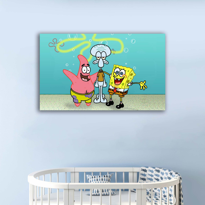 تابلو شاسی کودک آتریسا مدل باب اسفنجی | دنیای قاب