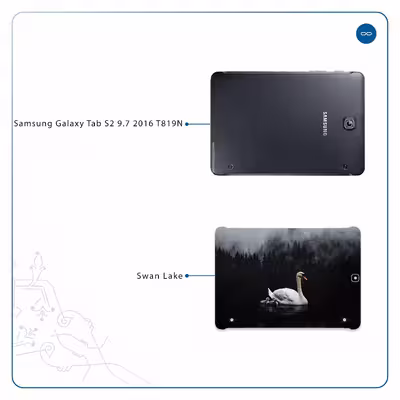 برچسب پوششی ماهوت مدل Swan Lake مناسب برای تبلت سامسونگ Galaxy Tab S2 9.7 2016 T819N